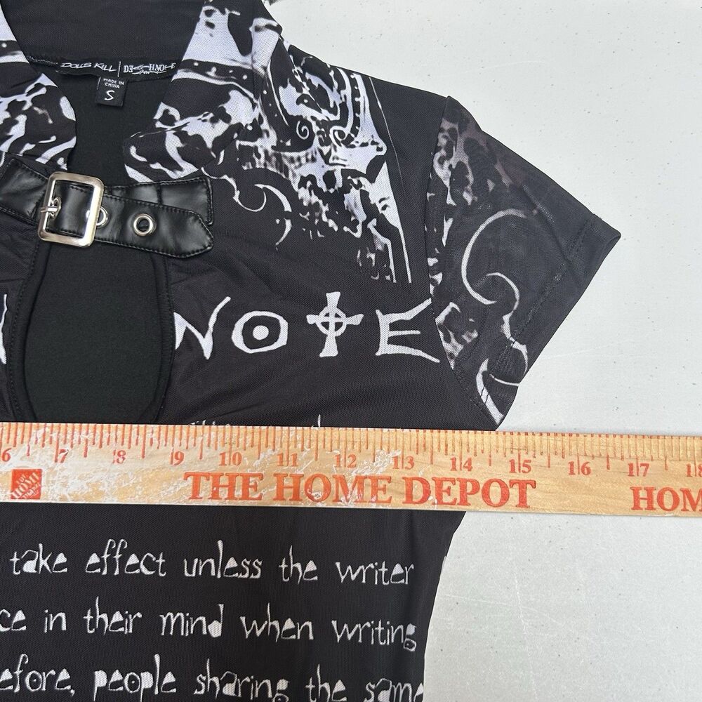 Dolls Kill The Rules Death Note Mini Dress Gothic Anime Buckle S - Picture 5 of 7